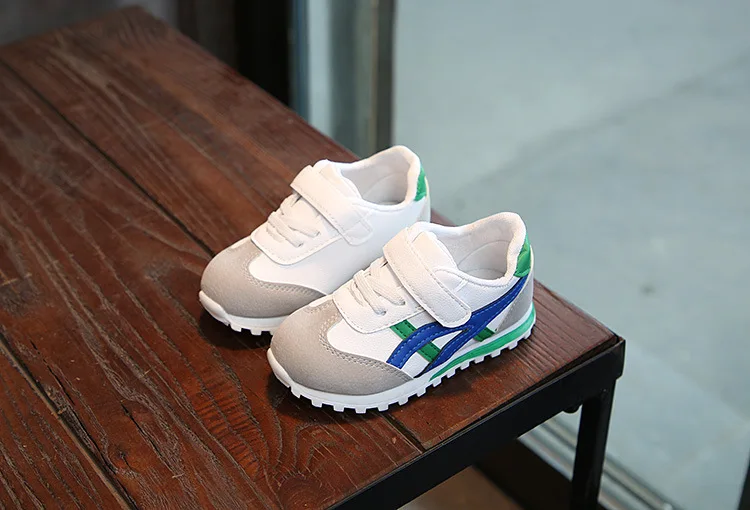 Cute Non-slip Kids Boys Girls Shoes Toddler Color Matching Sneakers Children Soft Sole Prewalkers Shoes Free Shipping