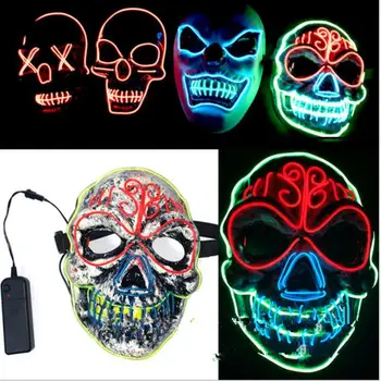 

LED EL Cool Light Luminous Skeleton Mask Light Cosplay Prop for Halloween