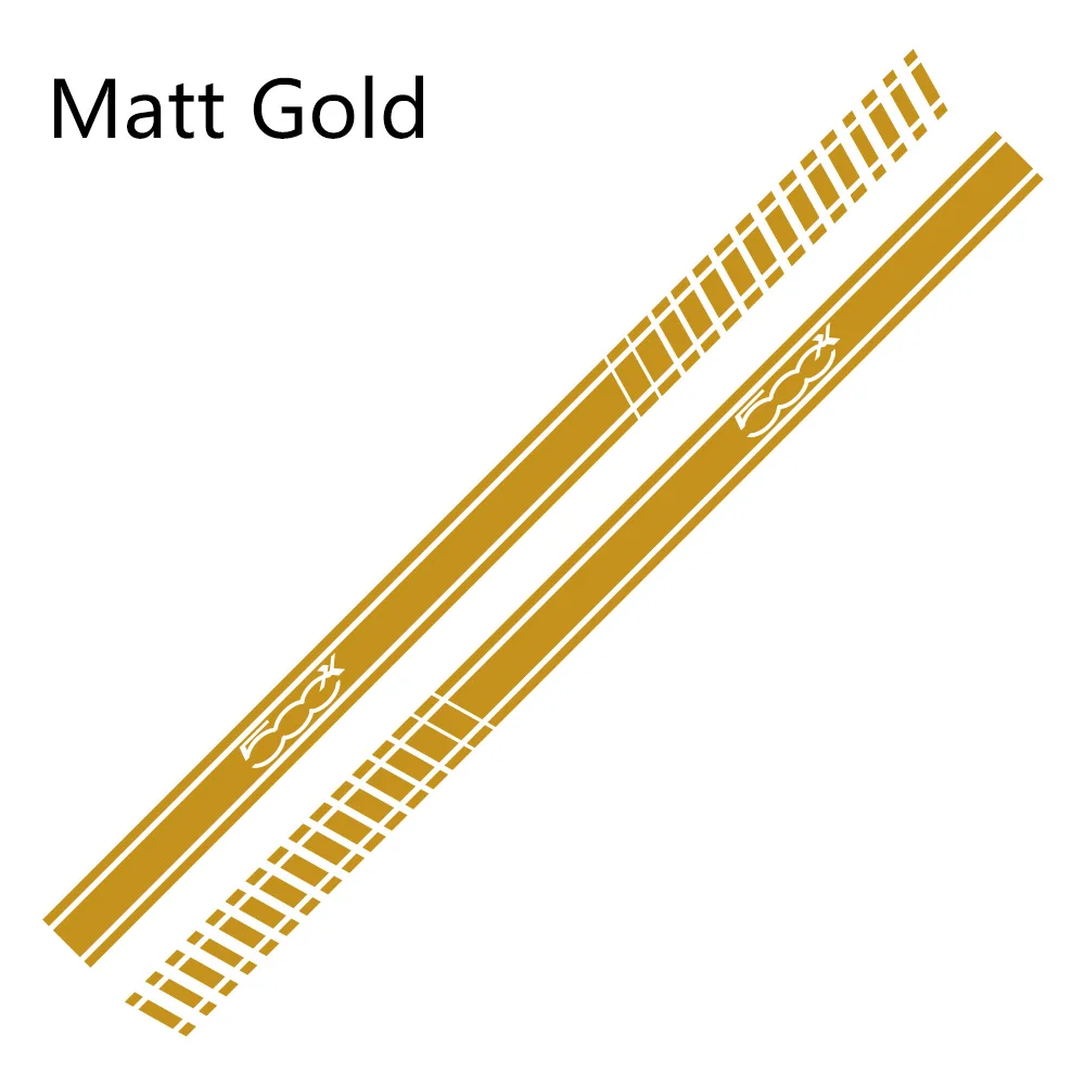 Matt Gold 2шт автомобильные длинные боковые полосы наклейки DIY Автомобильная виниловая пленка наклейки для FIAT 500X DIY Декорация для автомобилей автомобильные принадлежности для тюнинга - Название цвета: Matt Gold