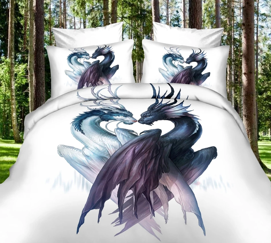 

Dragon Bedding Set Single Twin Full Queen King Size Animal Tag Lion Wolf Bed Set Children's Kid Bedroom Duvetcover Sets 008