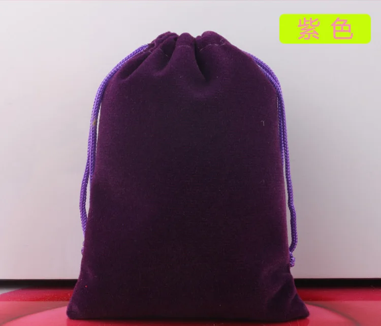 OMH 10 шт., 5x7 см, 7x9, 10x12 см, черная шелковая ткань, фланелет, замша, ювелирные изделия, бархат, упаковка, ожоги, золотой мешочек, подарочные сумки BZ05 - Цвет: purple 10pcs