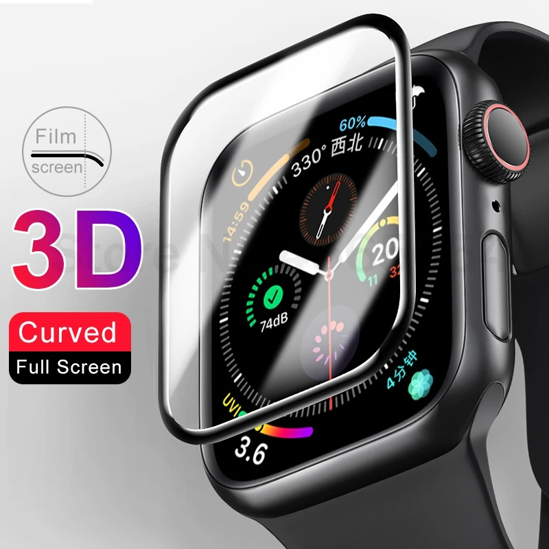 3D Противоударная Водонепроницаемая Защитная пленка для iWatch 44 мм 40 переднего