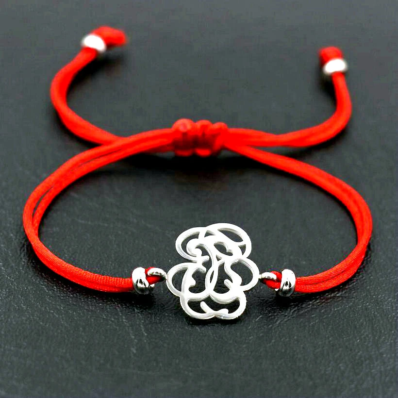 Pulsera de cuerda de hilo rojo para hombre y mujer, joyería tejida hecha mano con diseño de búho, flor, Estrella|Pulseras de amuleto| - AliExpress