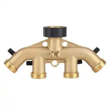 

indoor decorative fountain 3/4 Inch Brass 4 Way Hose Pipe Splitter Nozzle Switcher Tap Connectors for Garden Irrigation