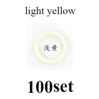 100set light yellow 100 набор высокого качества латунь 9,5 мм клямерная кнопка, легко использовать плоскогубцы инструмент крепеж пресс штифты, кнопки пряжки - Цвет: 100set light yellow