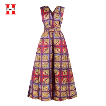 

Sashes Lace Up Jumpsuit Women Summer Flare Romper Women Casual Printed Jumpsuits Women High Waist Rompers Mono Mujer Verano