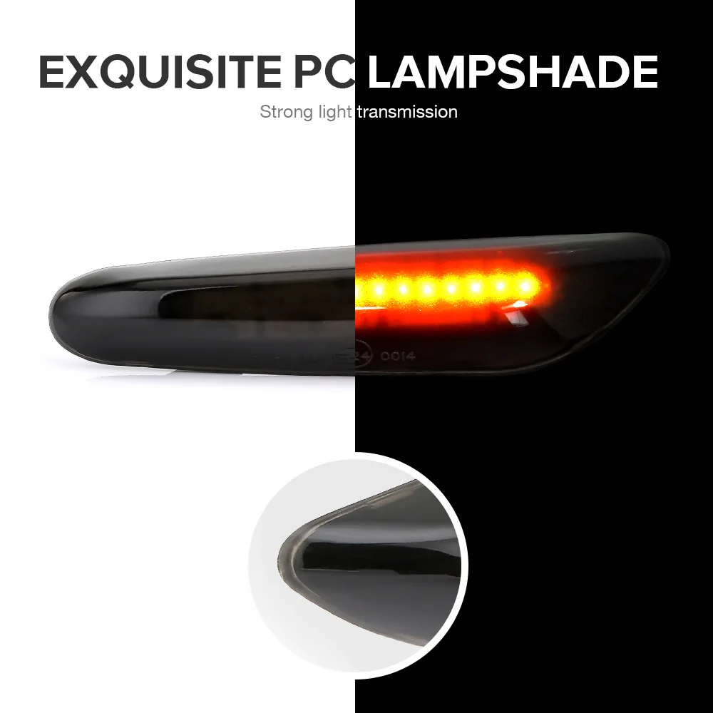 

2pcs Led Dynamic Turn Signal Side Marker Light Sequential Blinker Light For BMW E90 E91 E92 E93 E60 E87 E82 E46 x1 X3 Error Free