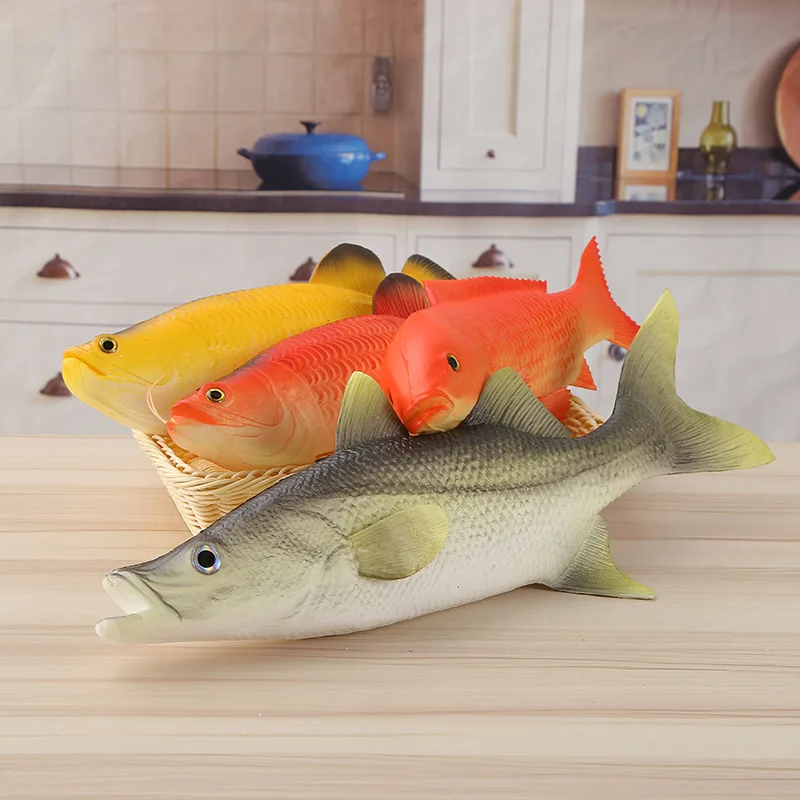 1pcs Artificial Foods Fake Fishes Home Decoration Simulation Seafood Ornament Craft Food