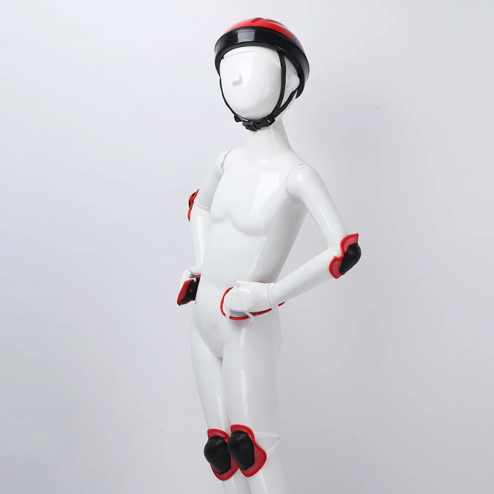 7Pcs Kids Bicycle Helmet Protective Gear Outfit Knee Wrist Guard Elbow Pad Set for Scooter Skateboard Roller Skating Cycling