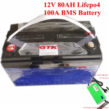 

Brand 12V 80AH Lifepo4 100A BMS Battery Pack for Motor Boat RV Solar Energy Yacht solar light Golf Car UPS Lithium Battery +10A