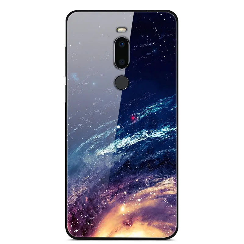 Многоцветный Для Meizu M8 чехол из закаленного стекла силиконовый бампер звезды Планеты окрашенный жесткий чехол для Meizu M8 чехол Coque на MeizuM8 M 8 8 M чехлы - Цвет: Многоцветный