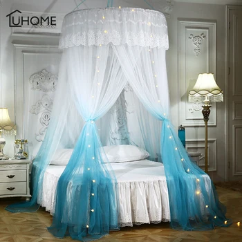 

Gradient Color Hanging Mosquito Nets Kids Baby Bedding Round Dome Bed Canopy Mosquito Net Bedcover Curtain for Reading Playing