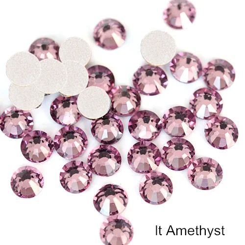 lt Amethyst 2028 с разноцветными кристалами, не требуют горячей фиксации Стразы с плоской задней Стекло Стразы Non HotFix Стразы для нейл-арта украшения B3398 - Цвет: lt Amethyst