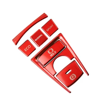 

7pcs Red Center Console Gear Shift Button Cover Trim Fit for Toyota Camry 2018 2019 Car Accessories