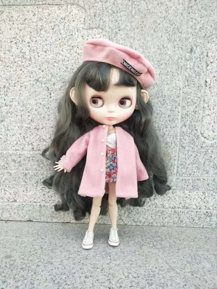 Одежда для кукол Blythes 1/6 размера сочетается со стильным пальто из розового твида
