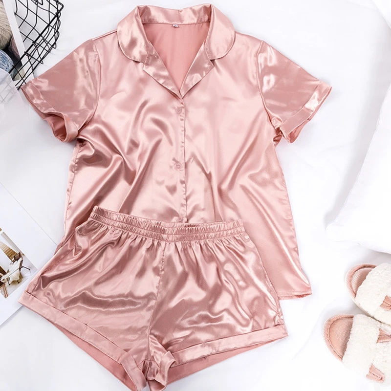 Silk two piece pajamas shorts Clearance