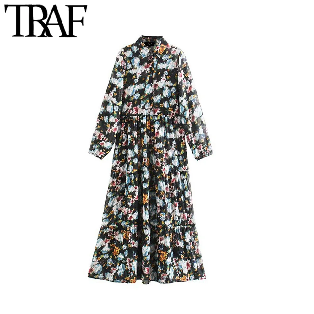 chiffon midi shirt dress