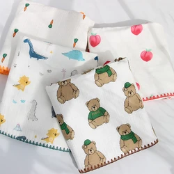 Edredón de muselina para bebé, sábanas de 4 capas de tela para baño de recién nacidos, cubierta de cama de gasa de algodón, Kit de descarga a partir de 0
