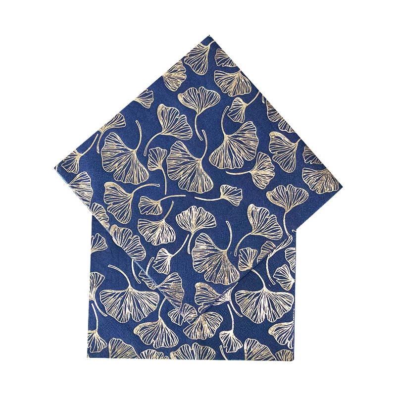Home Collection Home Kitchen Set 40 Napkins Paper Disposable 3 Veils Pattern Autumn Leaves 