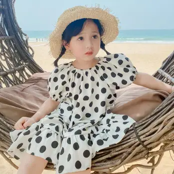 

2020 Korea Style Girls Dots Dress Fashion Summer Cotton Girls Dresses 2-7 Years QA891