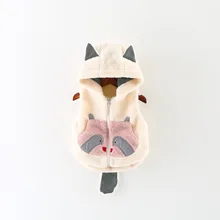 Г. Осенне-зимний меховой жилет в Корейском стиле для девочек Детский кардиган с рисунком медведя, Лидер продаж, милые