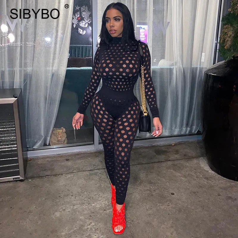 Sibybo/комплект из 2 предметов сексуальный комплект с вырезами женские осенние Топы