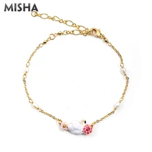 MISHA, новинка, браслеты, ювелирные изделия для женщин, девушек, цепочка, Белый лебедь, дизайн, романтические браслеты для женщин, подарки 2077