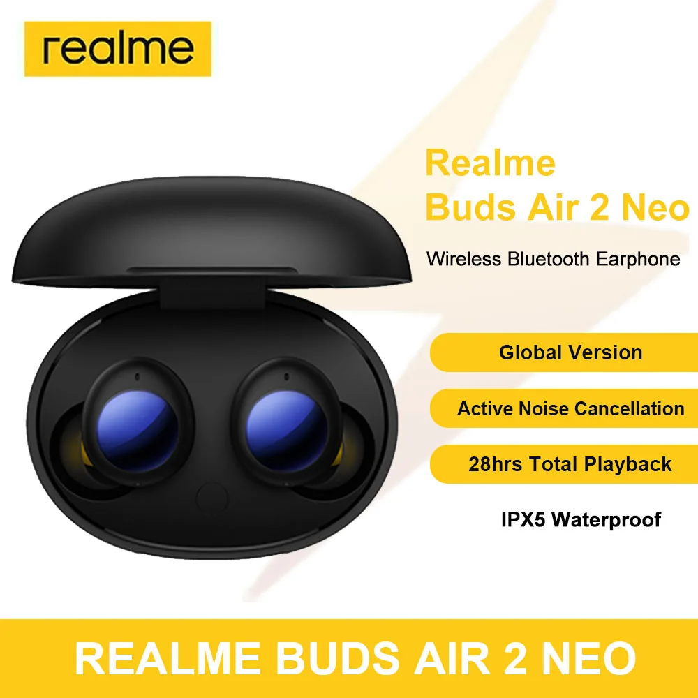 Беспроводные наушники Realme Buds Air 2 Neo Bluetooth глобальная версия TWS с усилением басов 10