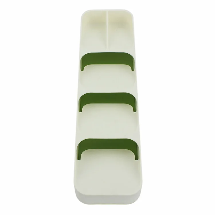 Ящик для хранения столовых приборов пластиковый держатель для ножей ящик для ножей вилка ложки стойка для хранения ножей шкаф лоток кухонный Органайзер - Цвет: B-Green