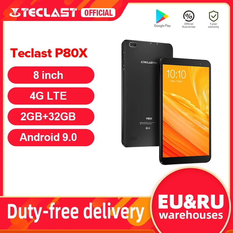 Teclast P80X 8 zoll Tablet Android 9,0 4G Phablet SC9863A Octa Core 1280*800 IPS 2GB RAM 32GB ROM Tablet PC Dual Kameras GPS