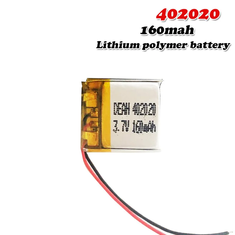 

3.7v 160mAh 402020 Lithium Polymer Li-Po Rechargeable Battery For toys GPS MP3 MP4 PAD DVD DIY bluetooth headphone speaker phone