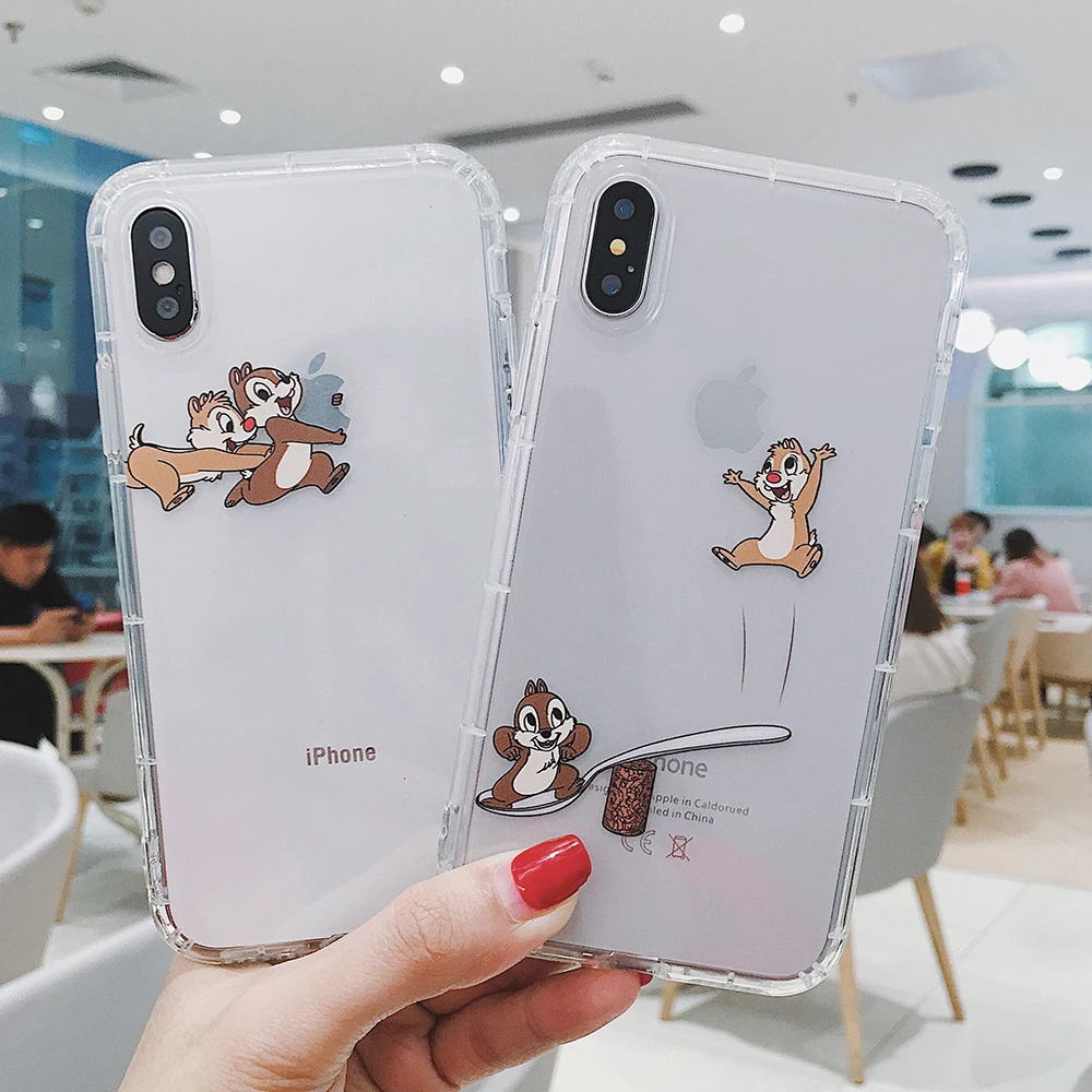 

Cartoon silicone phone case for 6S 7 8 iPhone h and 6 6S 7 8 Plus and iphoneX XS XR XSMAX anti-drop transparent FUNDA