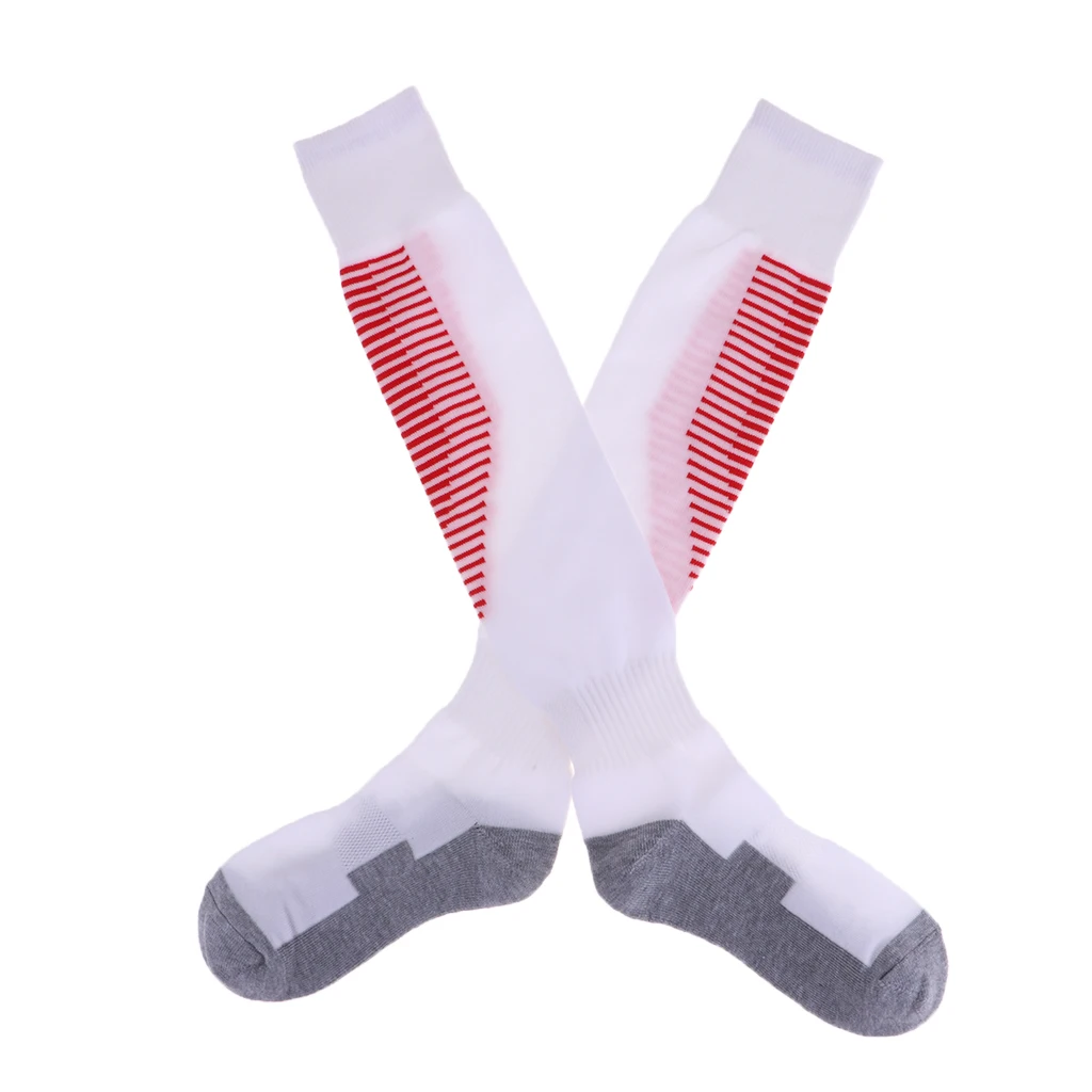 Football Socks Knee High Stripe Athletic Socks Sport Game Compression Stockings Breathable for Men Adults 