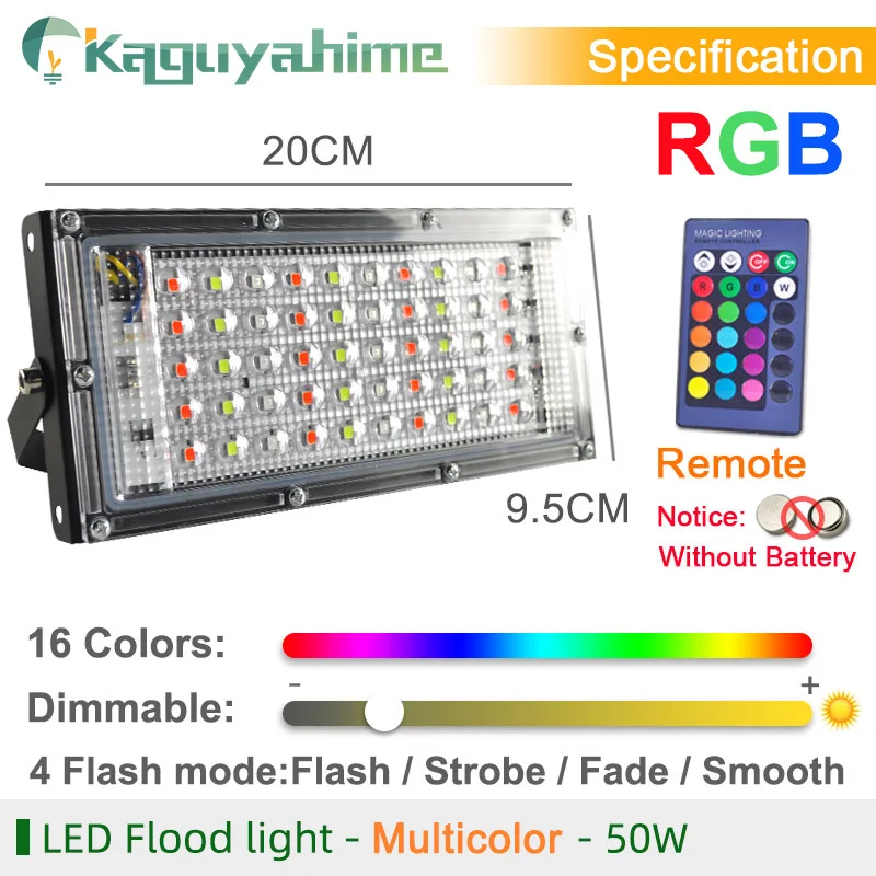 Kaguyahime Светодиодный прожектор светильник 50W 100W 200W 220V IP65 Водонепроницаемый
