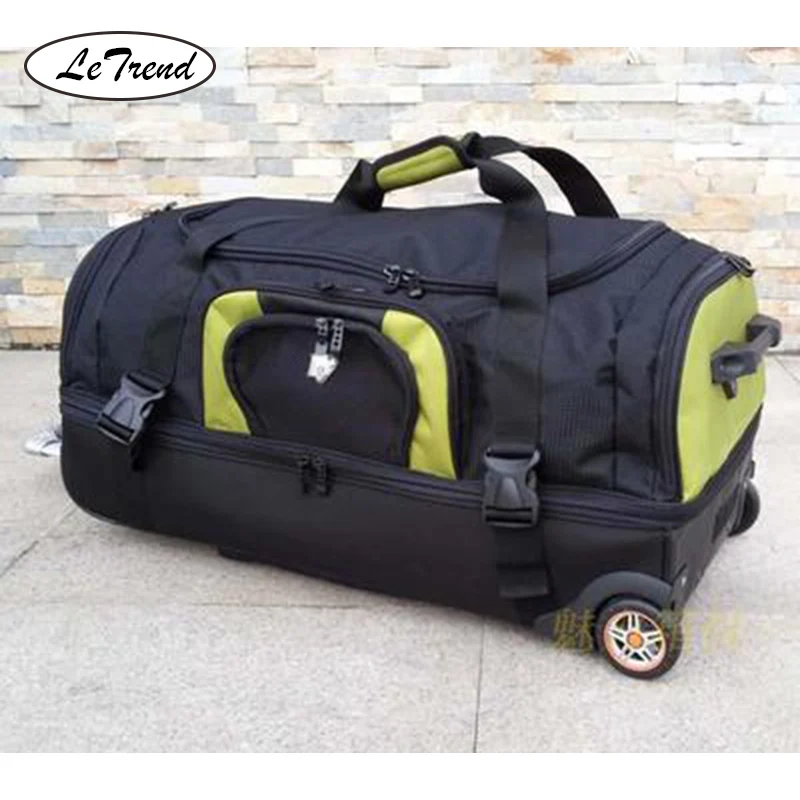 LeTrend 27/32 inch High capacity Oxford Travel Bags Multifunction Men Business Shoulder Suitcase Wheels Hand Rolling Luggage