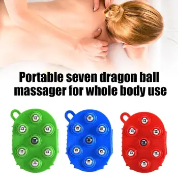 

7 Balls Body Massage Glove Roller Ball Anti-Cellulite Muscle Pain Relief Relax Massager For Neck Shoulder Buttocks Health Care