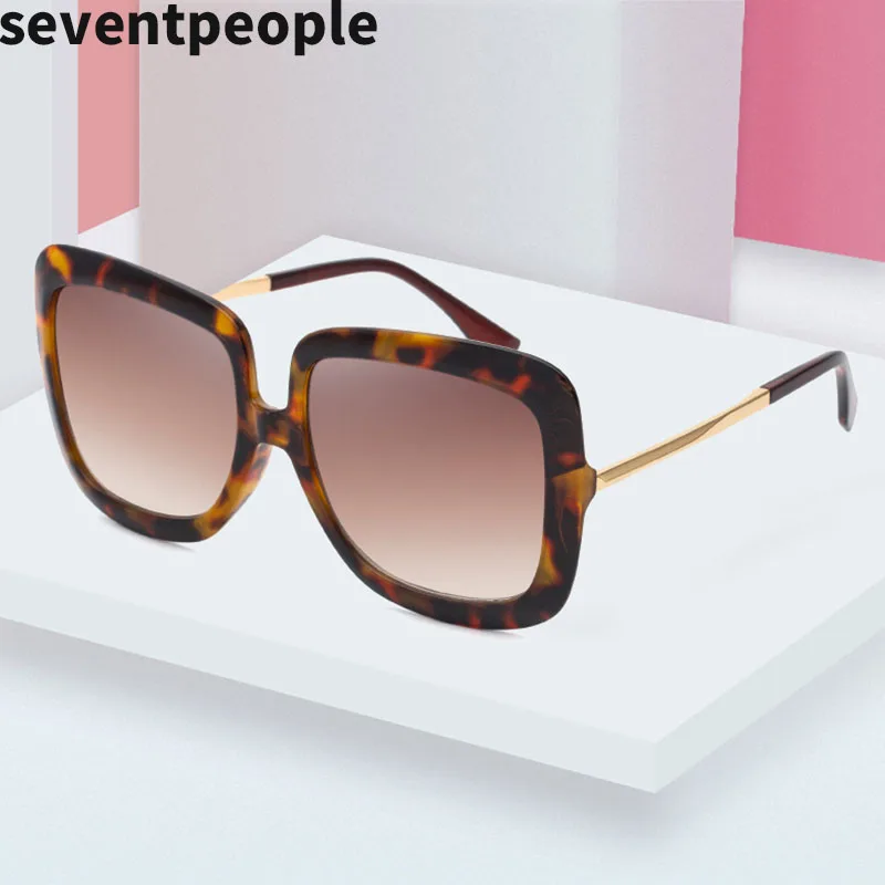 

2020 Fashion Oversized Sunglasses Women Square Luxury Brand Designer Rectangle Sunglass Thick Frame Sun Glasses Retro Vintage