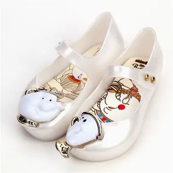 

Mini Melissa Brazilian Fashion Beauty Beast Jelly Sandals Tea Teapot Children Shoes Sandals kids Beauty Beast Sandals