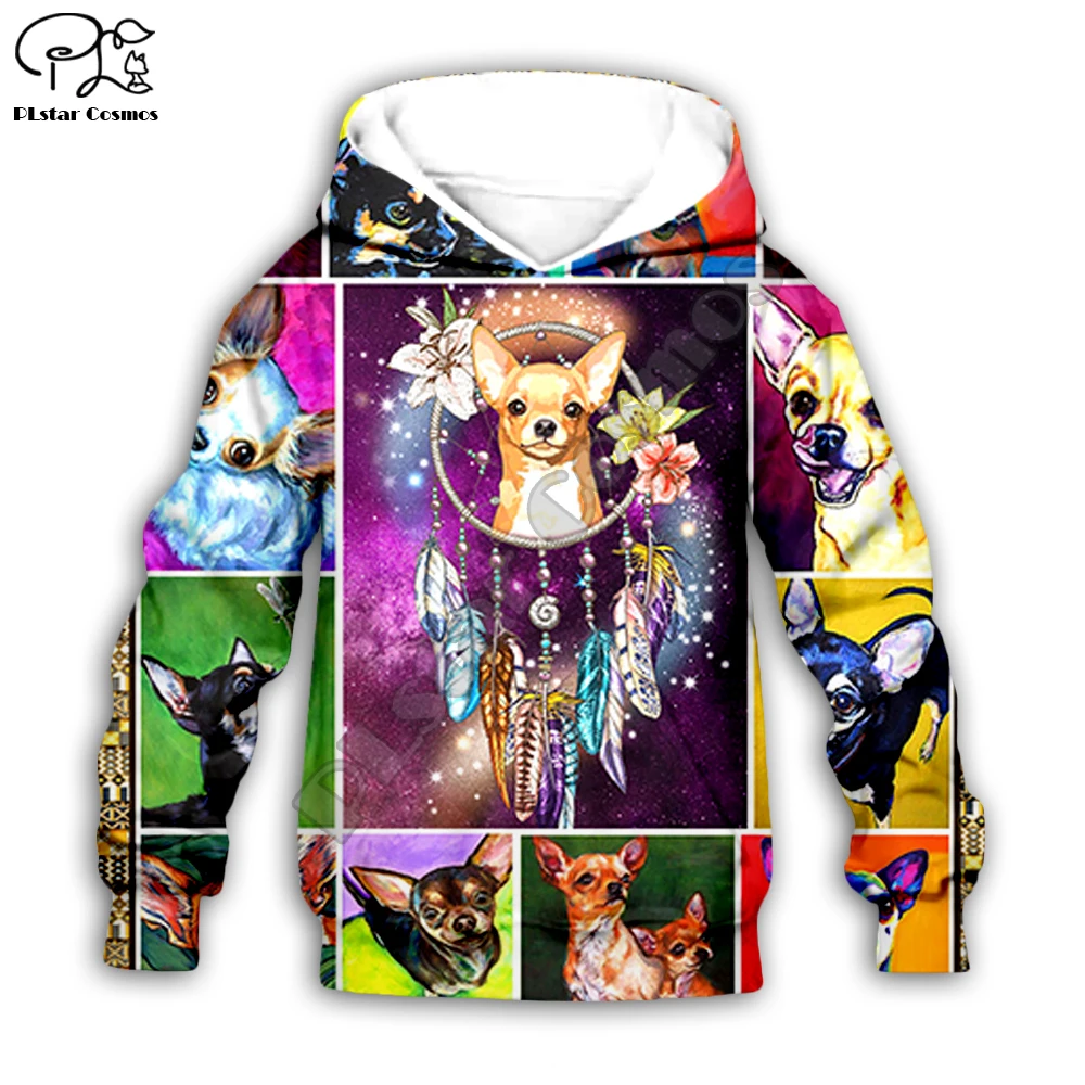 

Kid Chihuahua painting print 3D hoodie cartoon galaxy Sweatshirt baby child clothing autumn toddler boy girl zipper shirt Pant