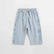 Idea2018 Весенние новые стильные брюки для девочек повседневные штаны из чистого хлопка в Корейском стиле модные брюки для маленьких девочек весна 9976