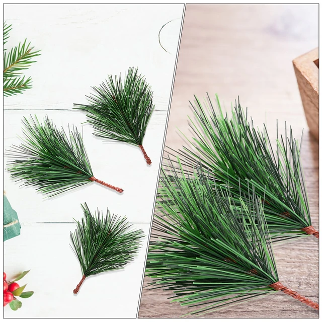 50 Pcs Artificial Pine Branches Christmas Pine Needles Green Plants Fake  Greenery Pine Picks Christmas Decorations for DIY Garland Wreath Xmas  Embellishing and Home Garden Decoration 