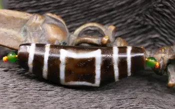 

Treasure Magic LKbrother Top Quality energy tibetan old Agate Heaven&earth Horn-shape Dzi bead Pendant amulet