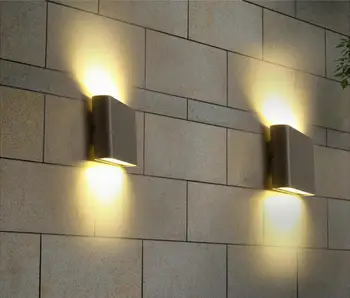 

indoor or outdoor 6w 12W COB LED Wall Lamp Aluminum Mounted Cube LED Garden Porch Light IP65 Waterproof double head up and down