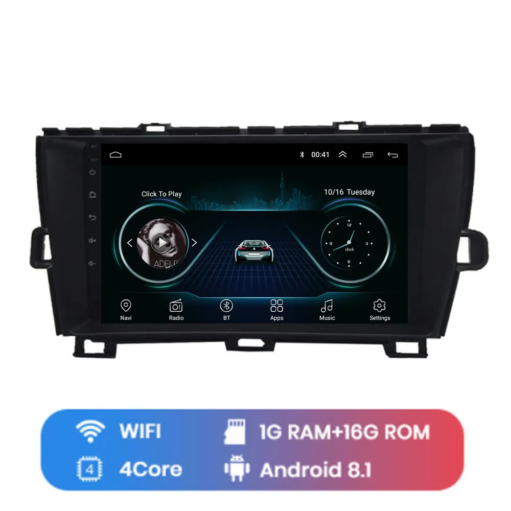 4G LTE Android 8,1 для Toyota Prius 2009 2010 2011 2012 2013 Мультимедиа стерео автомобильный dvd-плеер навигация gps радио - Цвет: Left Driving