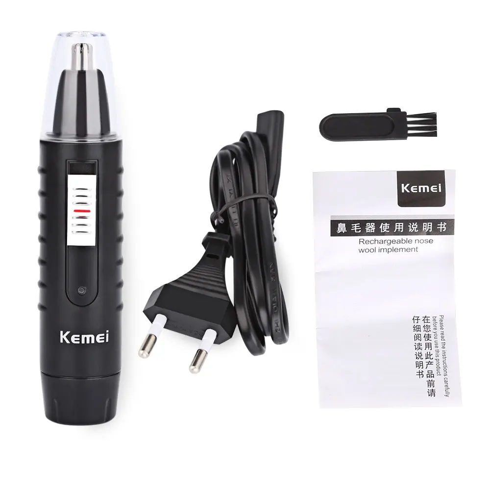 Kemei 2 In 1 Electric Shaving Nose Hair Trimmer Rechargable For Men And Women Washable Beard Hair Shaver Face Care