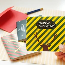 30 пачек/лот три цвета дизайн Лось Рождество хорошие пожелания поздравительная открытка с конвертом подарок