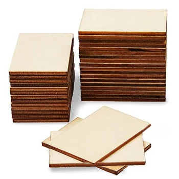 

120pcs Rectangle Wooden Pieces Boards For Wedding Party Craft Decor Gift DIY 5*4cm wood craft decoration home embellishments