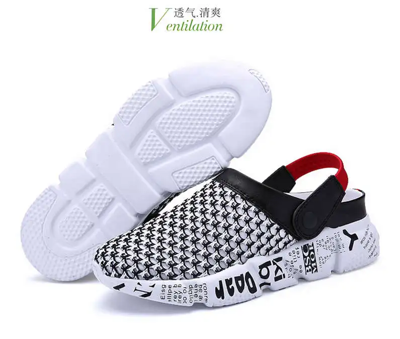 Comfort Men Shoes Casual Big Size Men's Home Slippers Fashion Mesh Soft Summer Sandals Crock Fishing Quick-drying Man Slipper B1