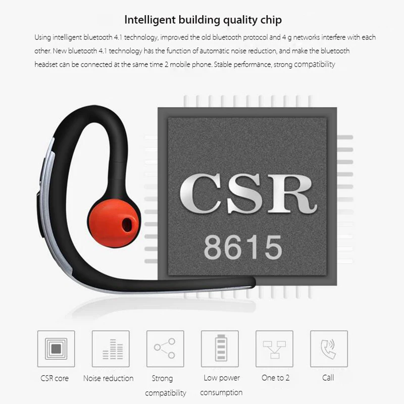 LYMOC Y3 Bluetooth Headsets Wireless with Mic Voice Control Earphones For Workout Business Driving Car Sport For iPhone
