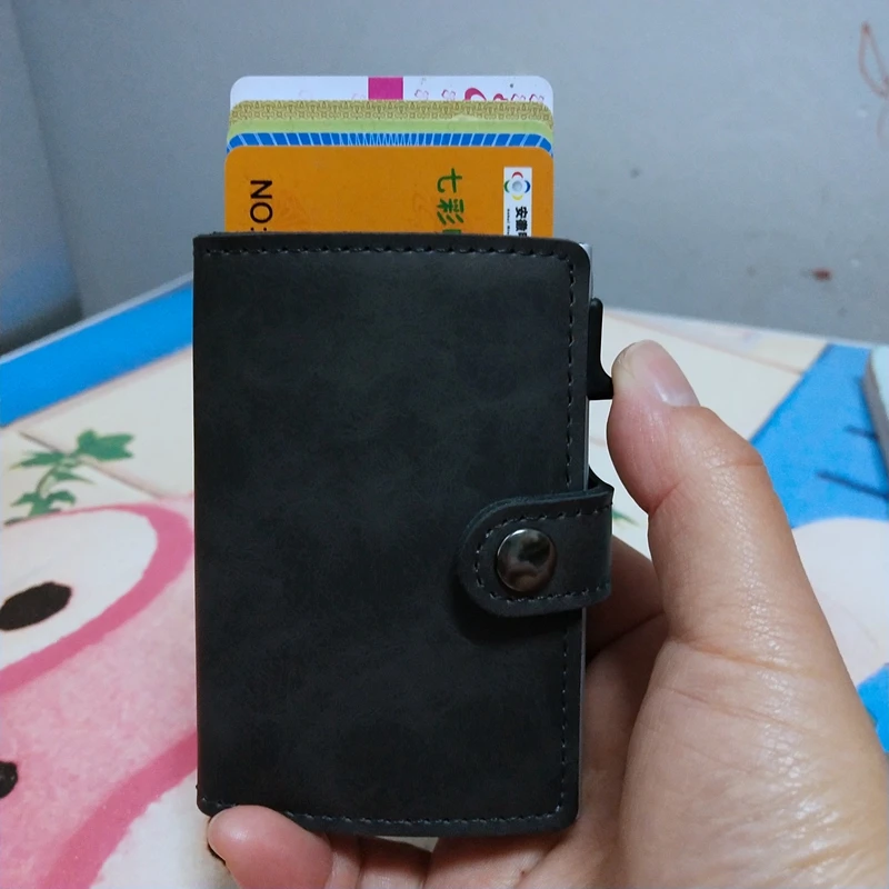 Новые женские и мужские RFID держатели для кредитных карт Rfid алюминиевый защитный чехол для кредитных карт держатель из искусственной кожи Rfid кошельки
